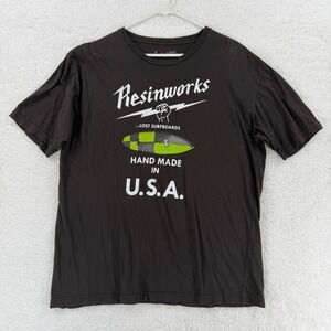Resinworks Lost Surfboards Shirt Mens XL Black Graphic Tee Hand Made USA